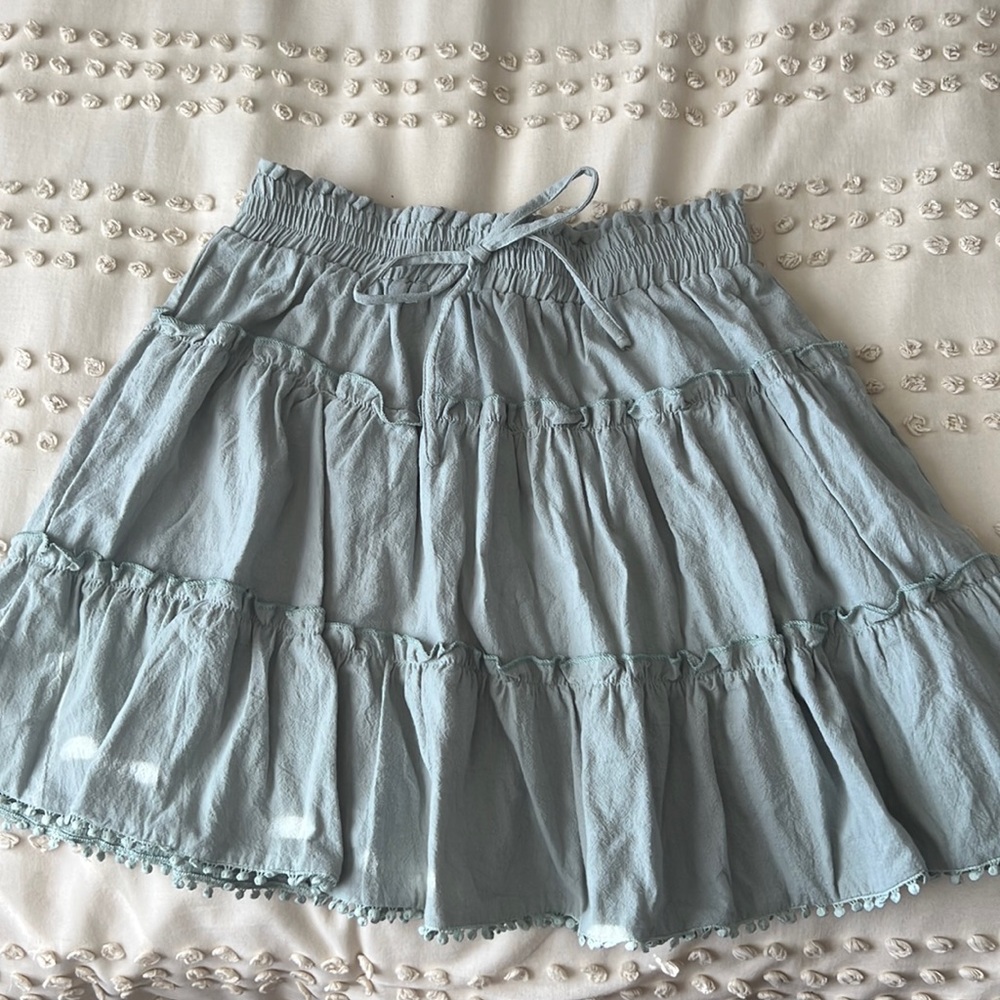 light green size small mini skirt